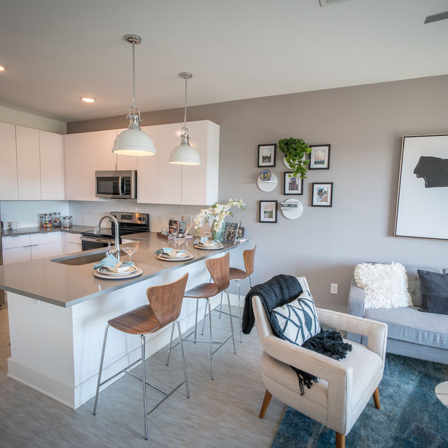 Anthem on Ashley - Carpeted Living Room