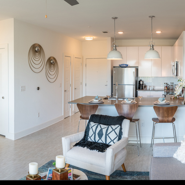 Anthem on Ashley - Carpeted Living Room