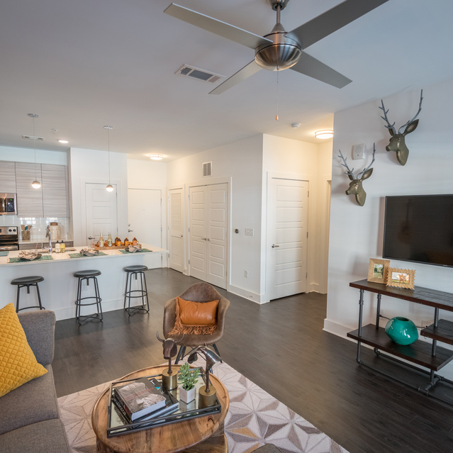 Anthem on Ashley - Carpeted Living Room